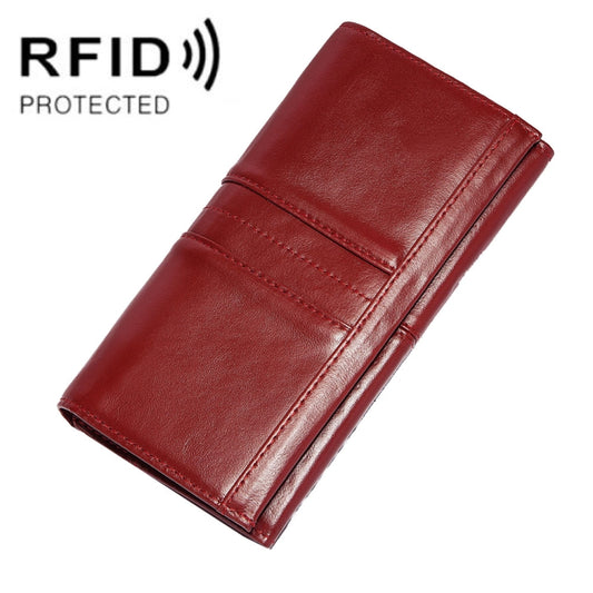 BP806 RFID Anti-Theft Brush Lady Wallet Multi-Card Clutch Bag