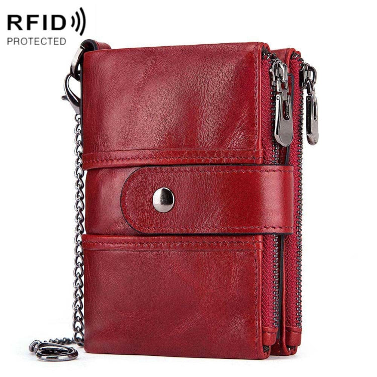 BP804 RFID Anti-Theft Wallet Multi-Function Buckle Zipper Retro Leisure Coin Purse