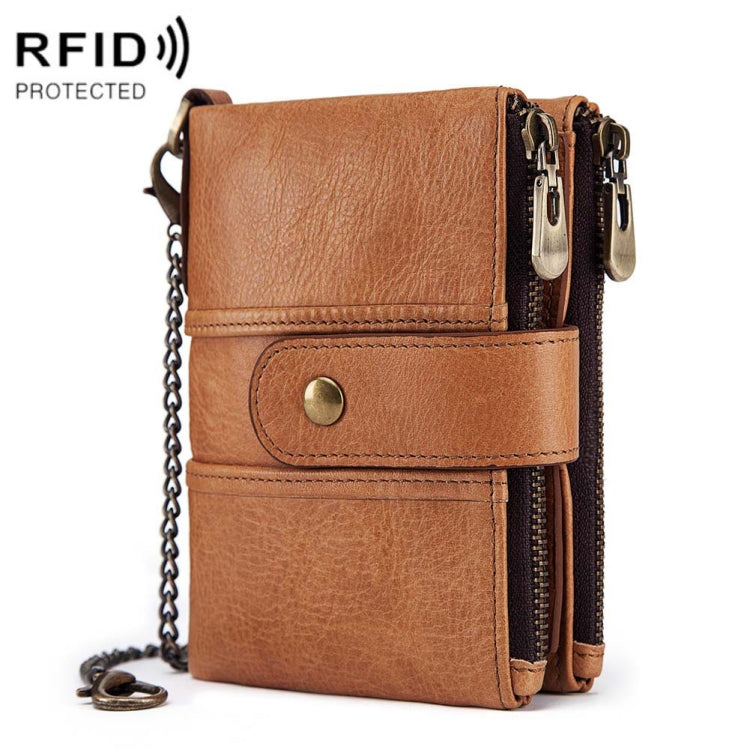 BP804 RFID Anti-Theft Wallet Multi-Function Buckle Zipper Retro Leisure Coin Purse