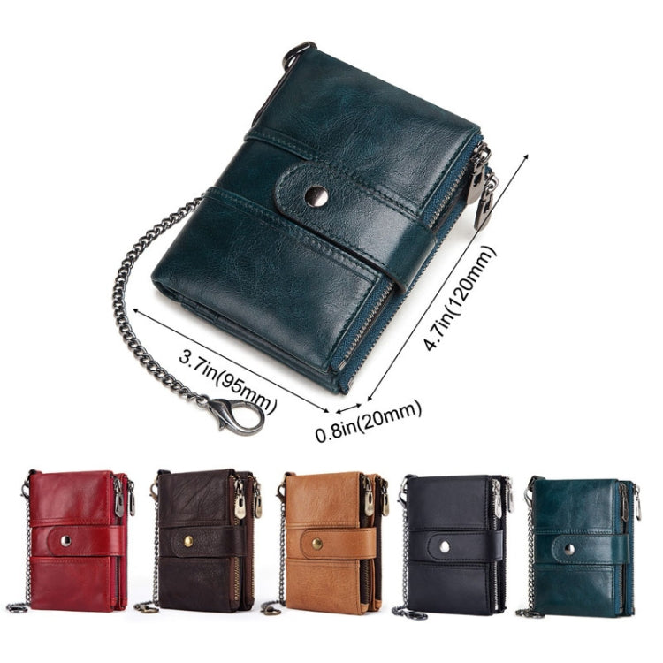 BP804 RFID Anti-Theft Wallet Multi-Function Buckle Zipper Retro Leisure Coin Purse