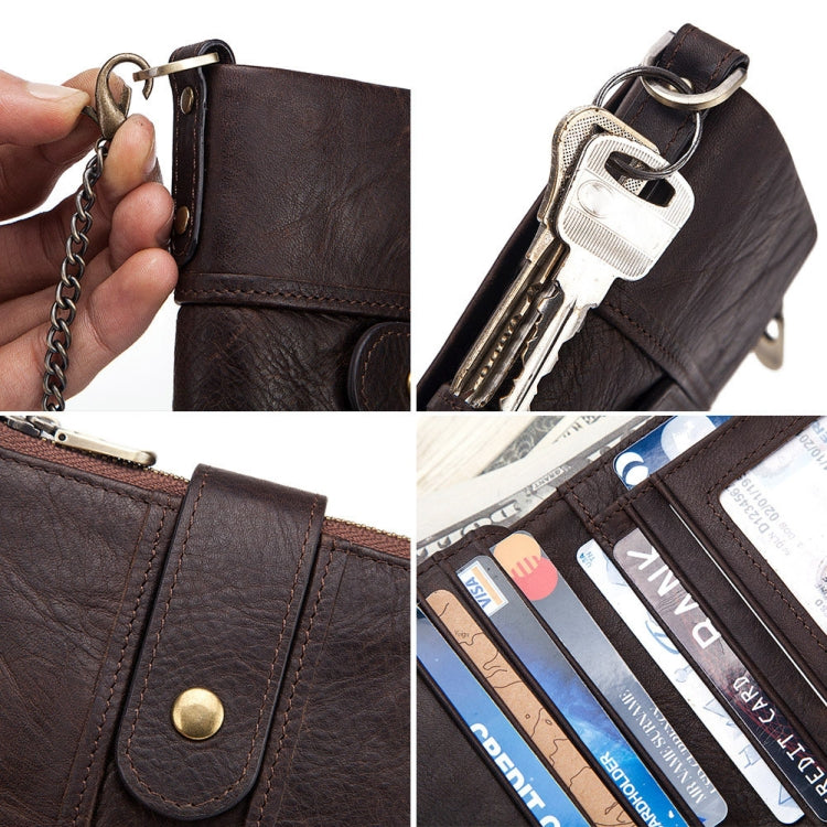 BP804 RFID Anti-Theft Wallet Multi-Function Buckle Zipper Retro Leisure Coin Purse