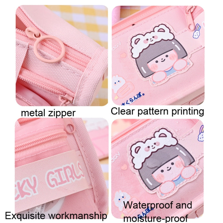 Cartoon Pencil Bag Large-capacity Primary School Stationery Bag With Handle, Light Pink, Deep Pink, Astronaut
