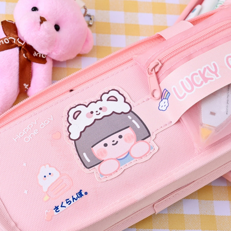 Cartoon Pencil Bag Large-capacity Primary School Stationery Bag With Handle, Light Pink, Deep Pink, Astronaut