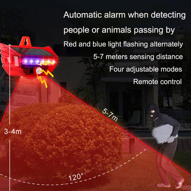 RC-710 Solar Burglar Alarm Light Remote Control Human Body Induction Drive