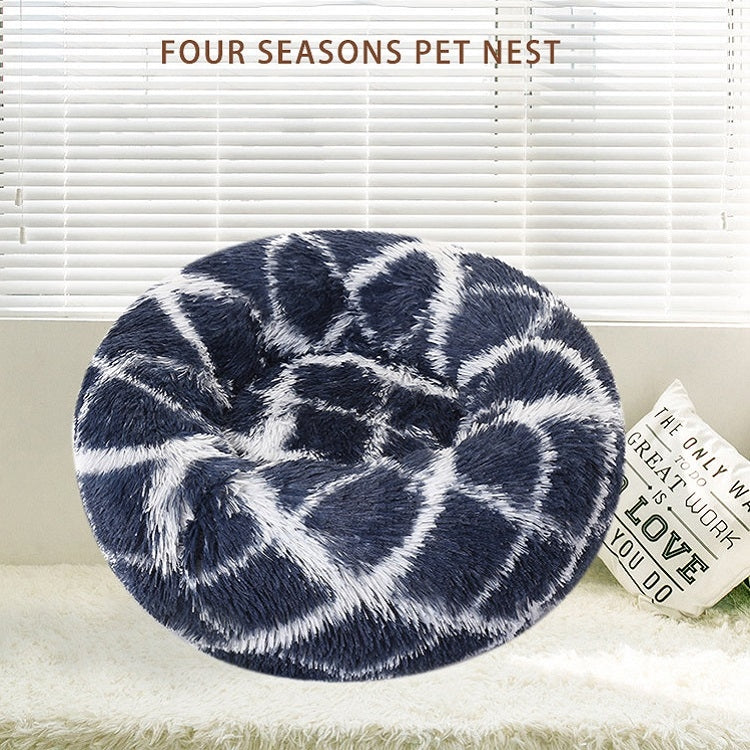 Long-haired Round Pet Kennel Warm Pet Bed