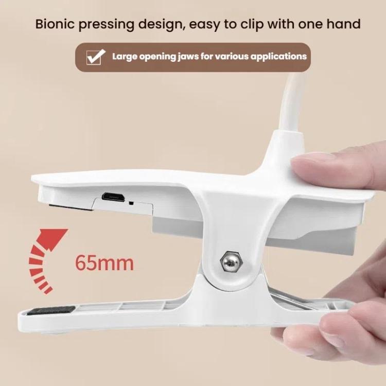 Three-color Temperature Infinite Dimming LED Clip Eye Protection Bedside Lamp