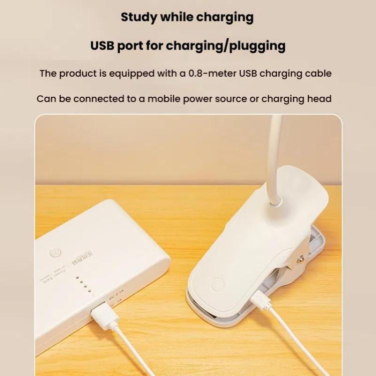 Three-color Temperature Infinite Dimming LED Clip Eye Protection Bedside Lamp