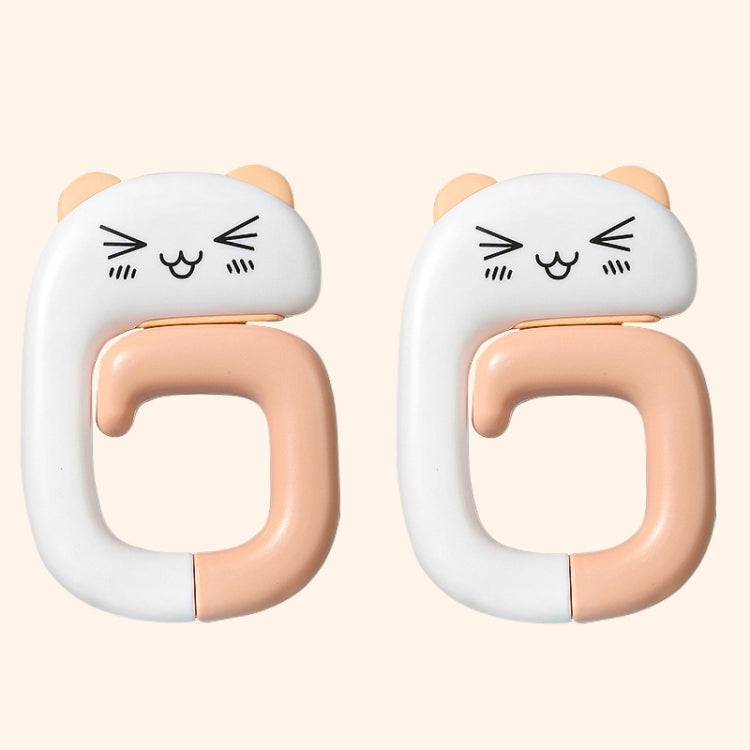 2 PCS Deskside Schoolbag Hook Removable Office Bag Hanger, Panda, Small Pink Cat, Raccoon, Kitten