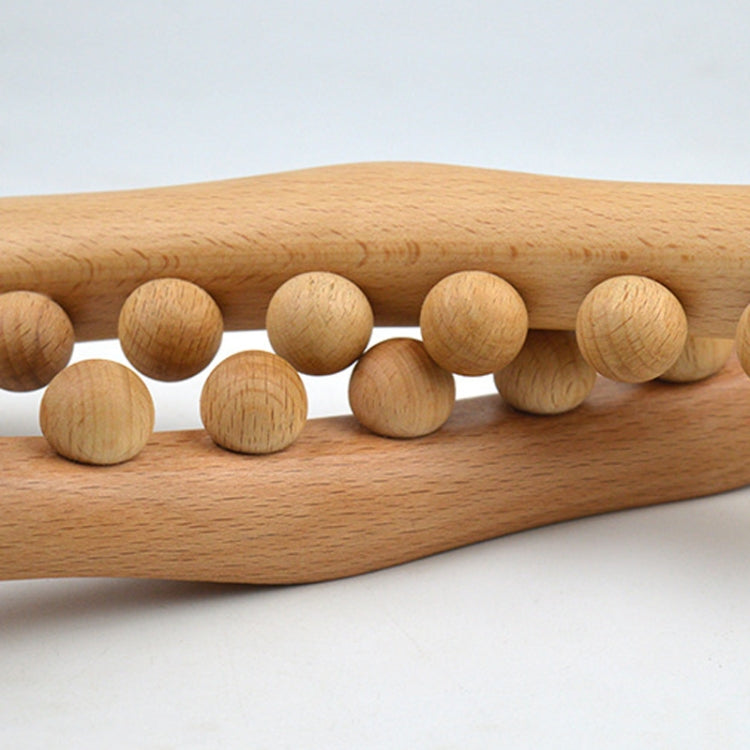 Eight-beaded Beech Wood Massage Stick Meridian Dredging Rolling Stick