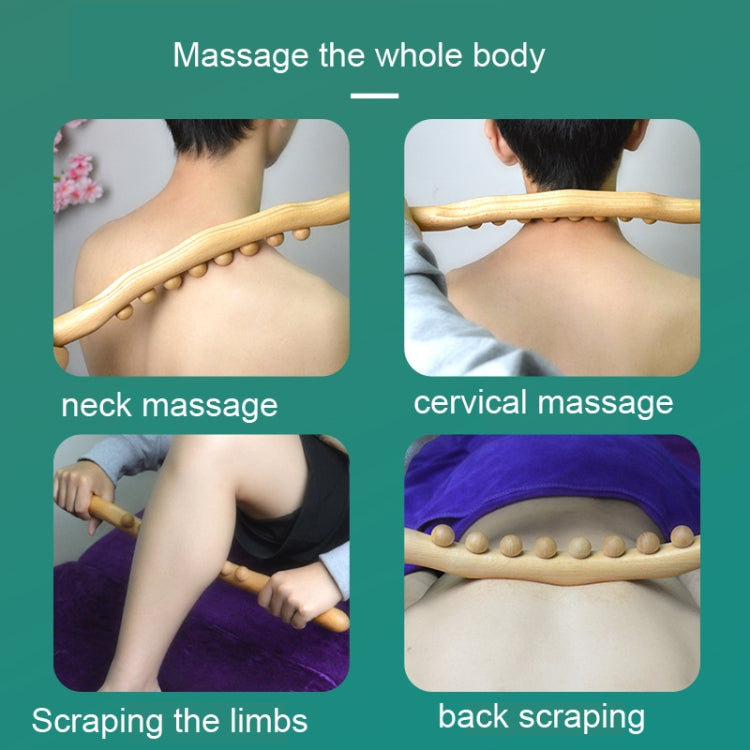Eight-beaded Beech Wood Massage Stick Meridian Dredging Rolling Stick