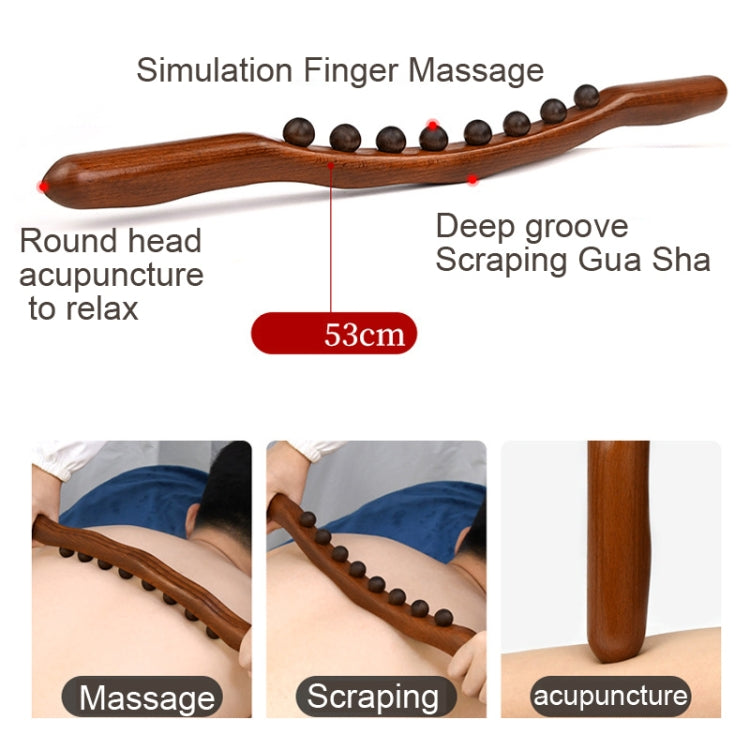 Eight-bead Beech Wood Carbonized Massage Stick Rolling Tendon Scraping Stick