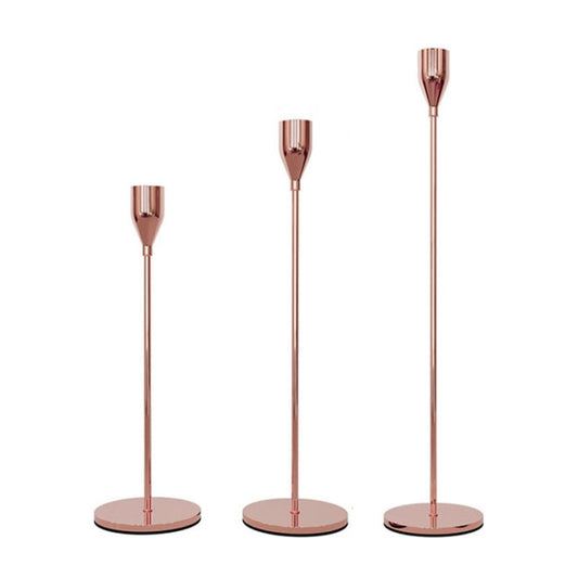 3 PCS / Set Home Decoration Wedding Wrought Iron Candle Holder, Style: