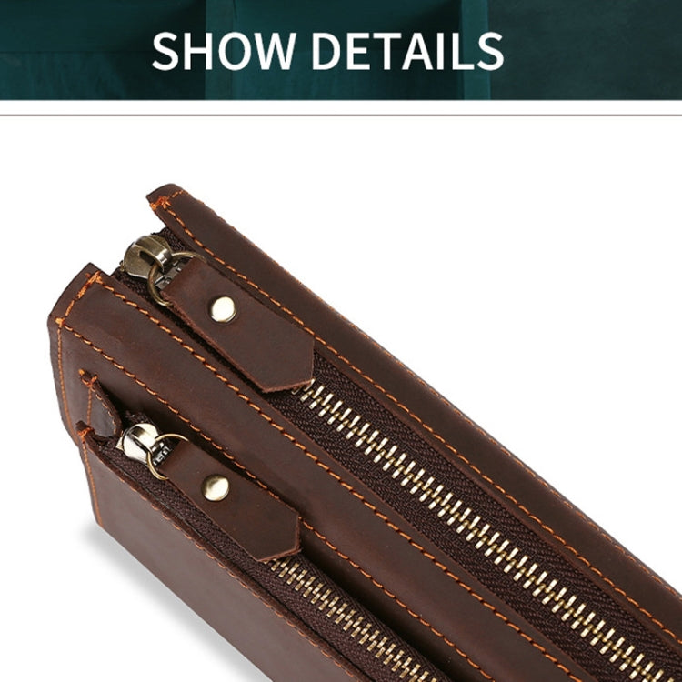 TP-6029  Crazy Horse Leather Men Clutch Large Capacity Mobile Phone Bag Wallet