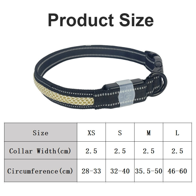 LED Rechargeable Wear-resistant and Waterproof Pet Lighting Collar, Size: