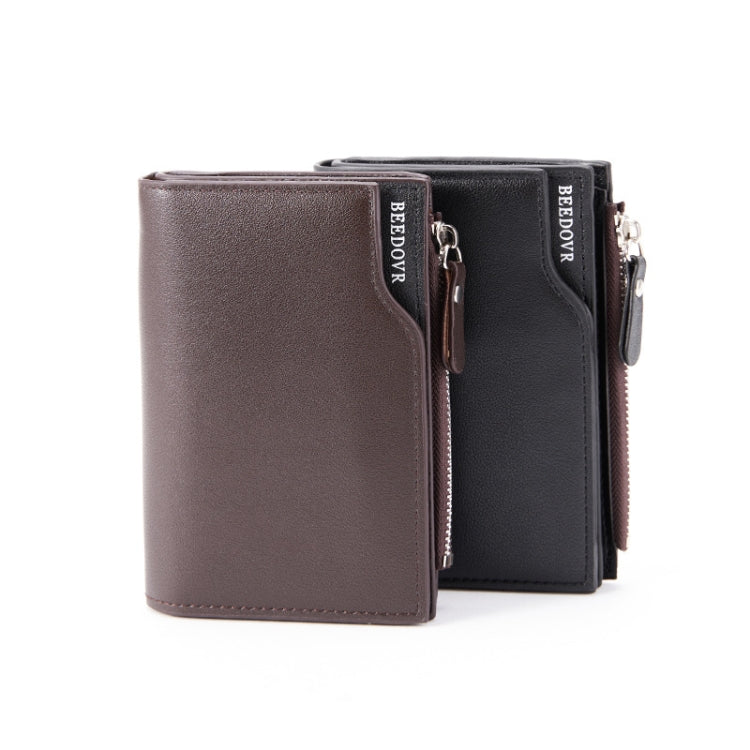 BEEDOVR 9902 Men Short Wallet Multi-card Zipper ID Bag