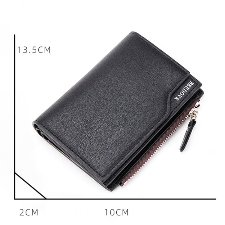 BEEDOVR 9902 Men Short Wallet Multi-card Zipper ID Bag