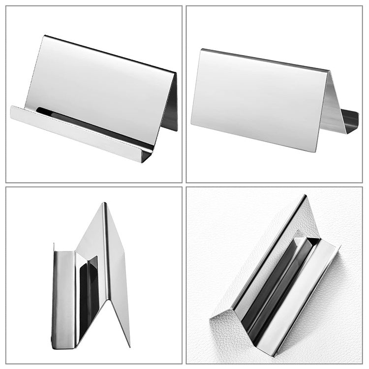 ZT7414 304 Stainless Steel Mirror Desktop Name Card Storage Rack