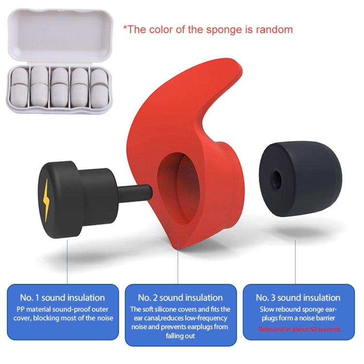 Anti-noise Sleep Earplugs Soundproof Earplugs, Red, Blue, Black