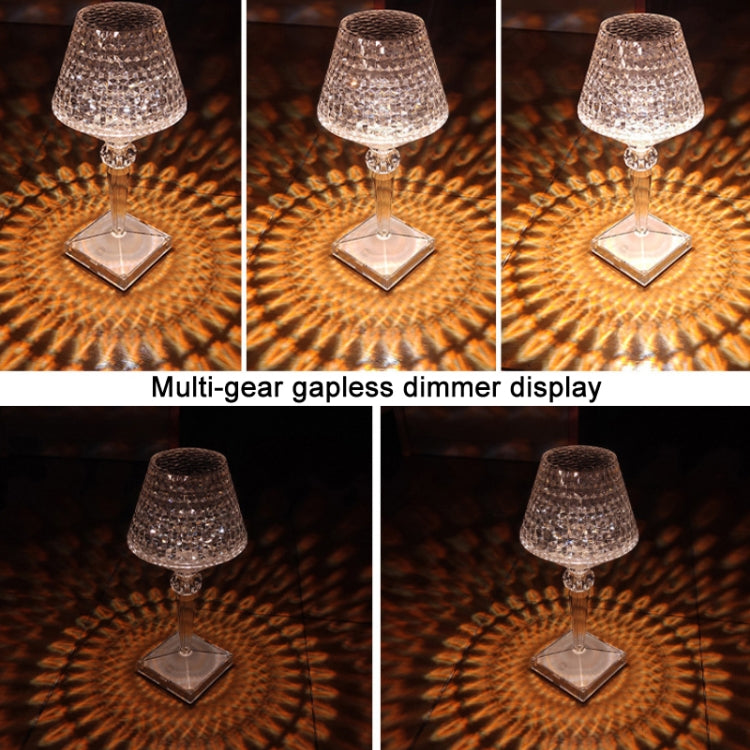 Bedside Crystal Table Lamp LED Wine Glass Night Light, Specification:, 3 Color Model USB, Remote Control RGB16 Colors, 3 Color Plug-in Model