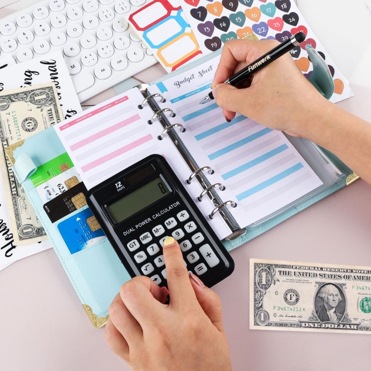 A6 Leather Loose-leaf Budget Book Handbook Notepad