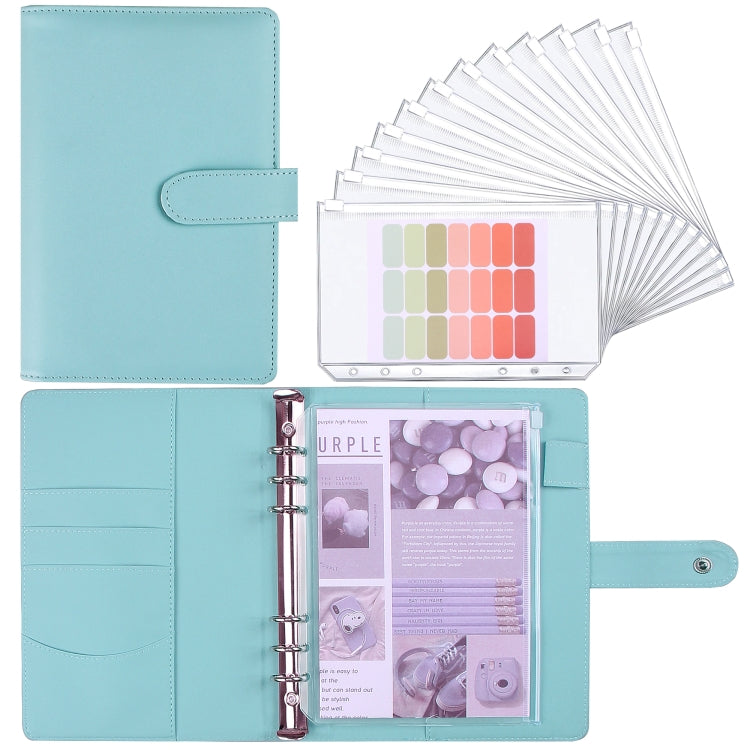 A5 Macaron Notebook PU Loose-leaf Cash Budget Handbook, Gray, Pink, Yellow, Blue, Green, Black