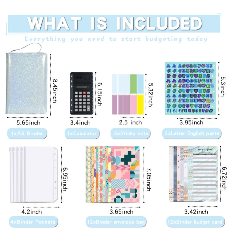 A6 Handheld Zipper Bag Type Large Capacity Cash Budget Book Handbook, Purple, Blue, Pink, Black Gray, Yellow