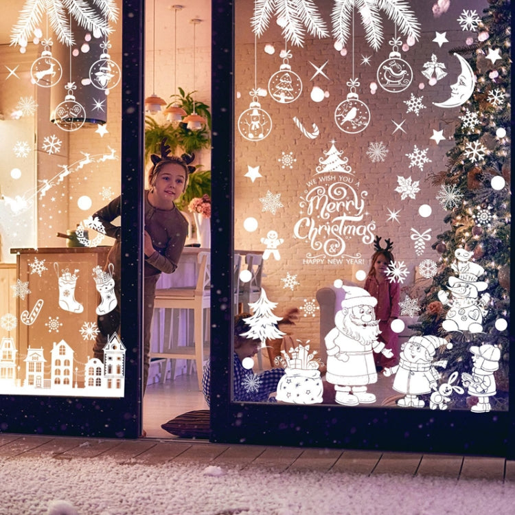 Christmas Static Glass Window Decoration Background Decorative Stickers