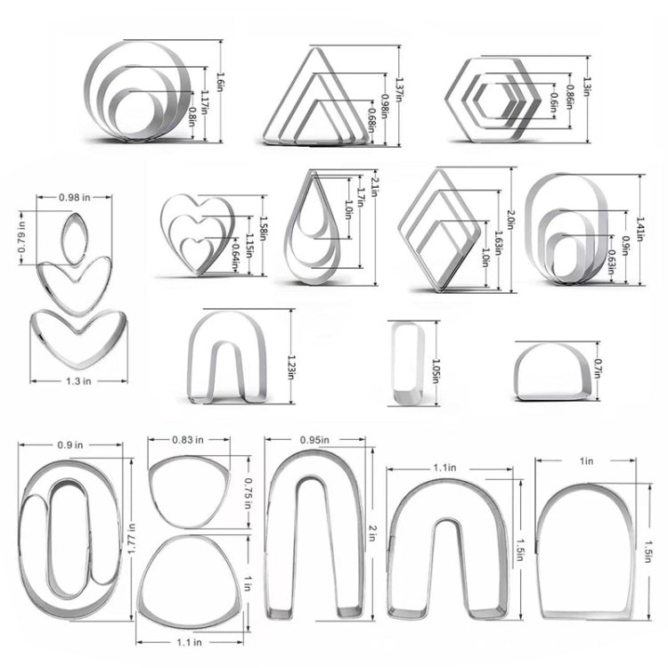 36 In 1  Stainless Steel Polymer Clay Earring Cutters Baking Mould