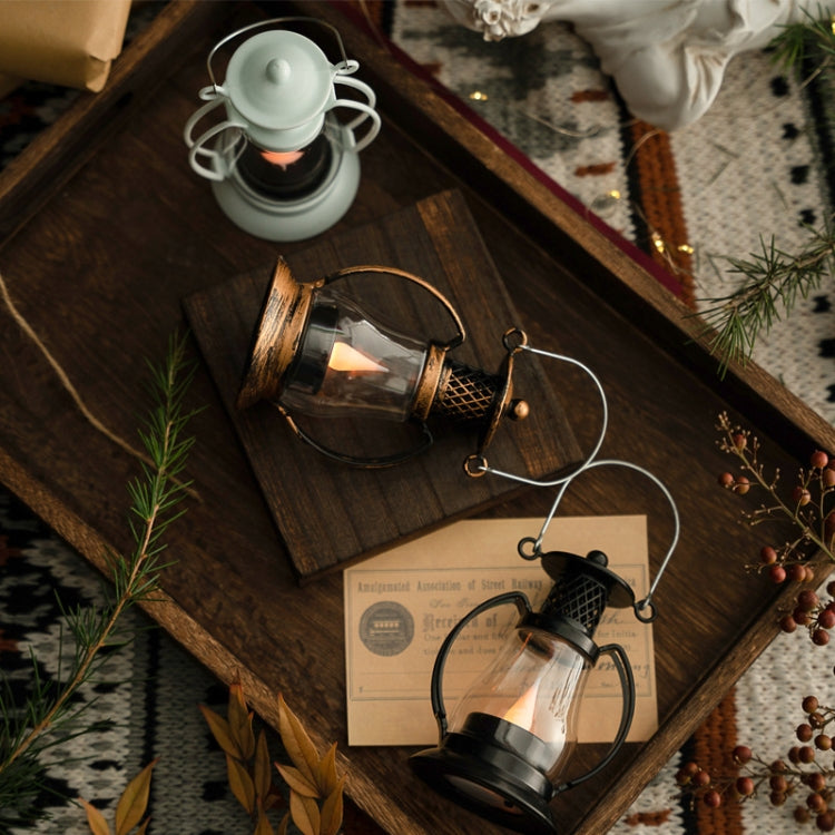 Retro Water-Drop Flame Lantern Ornament Christmas Scene Decoration Oil Light