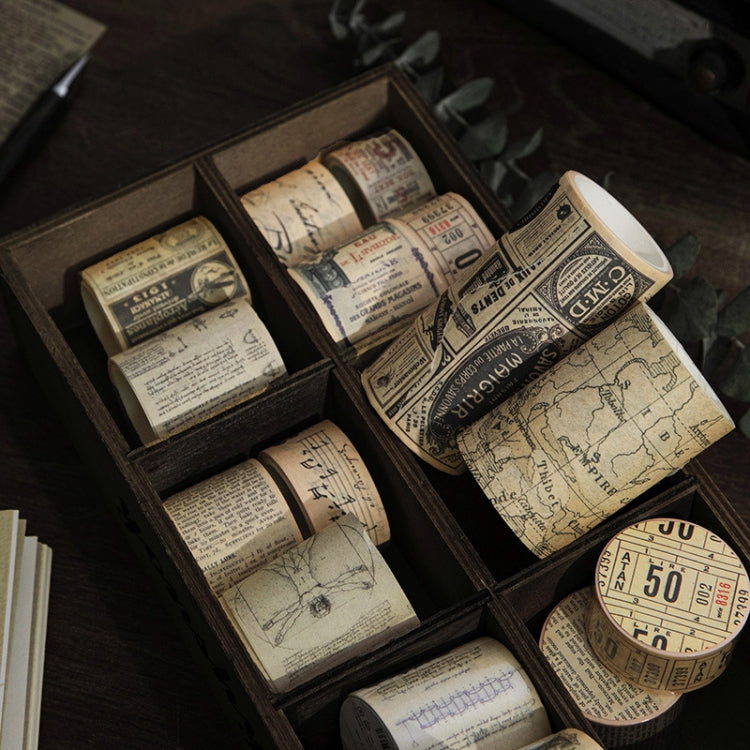 Retro Washi Tape for Journal Scrapbooking Diary Planners, Color: Newspaper Material