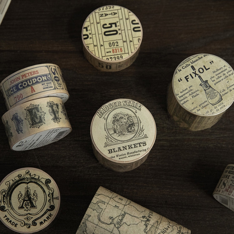 Retro Washi Tape for Journal Scrapbooking Diary Planners, Color: Newspaper Material