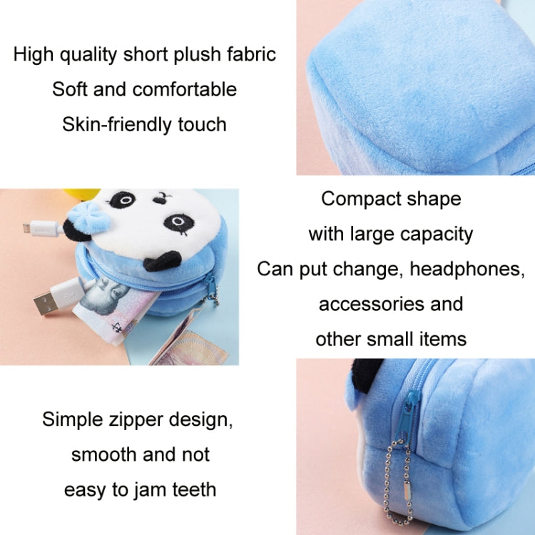 2pcs Children Cartoon Plush Three-dimensional Key Coin Purse