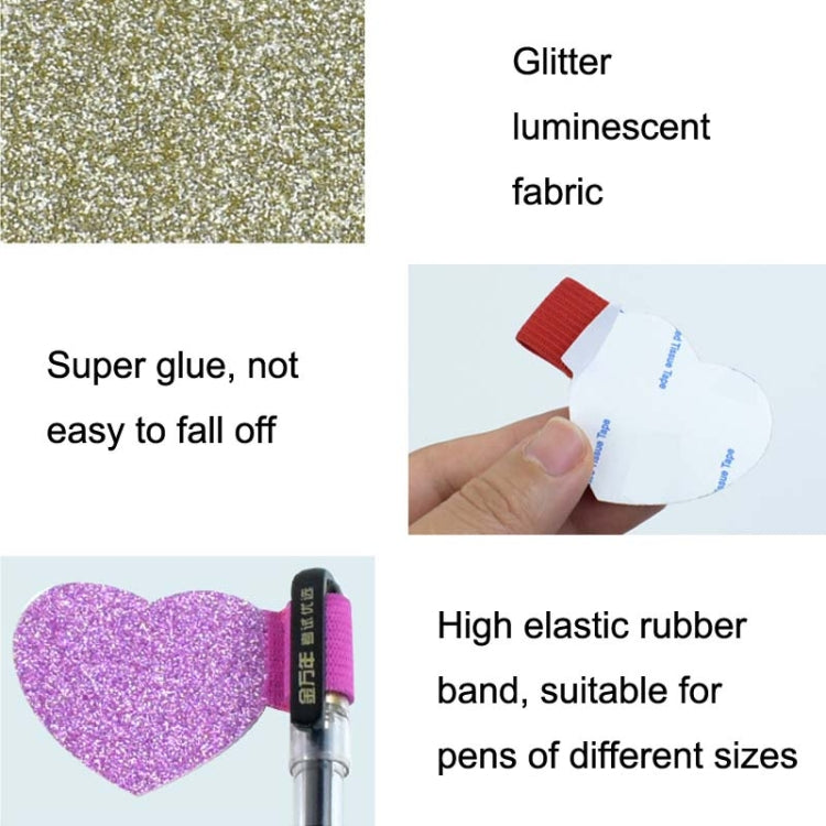 2pcs Mini Self-Adhesive Love Pen Holder PU Pen Clip Elastic Band Pen Insert