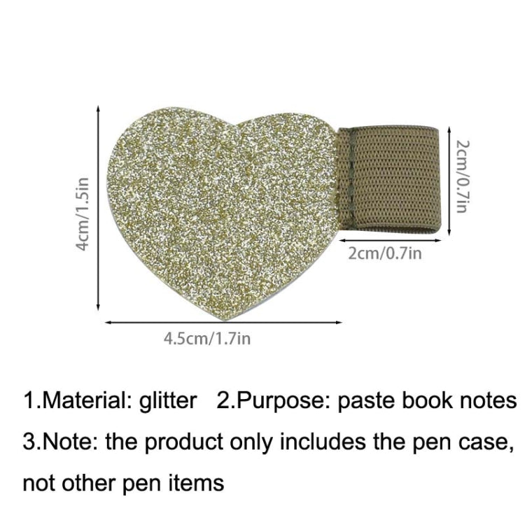 2pcs Mini Self-Adhesive Love Pen Holder PU Pen Clip Elastic Band Pen Insert