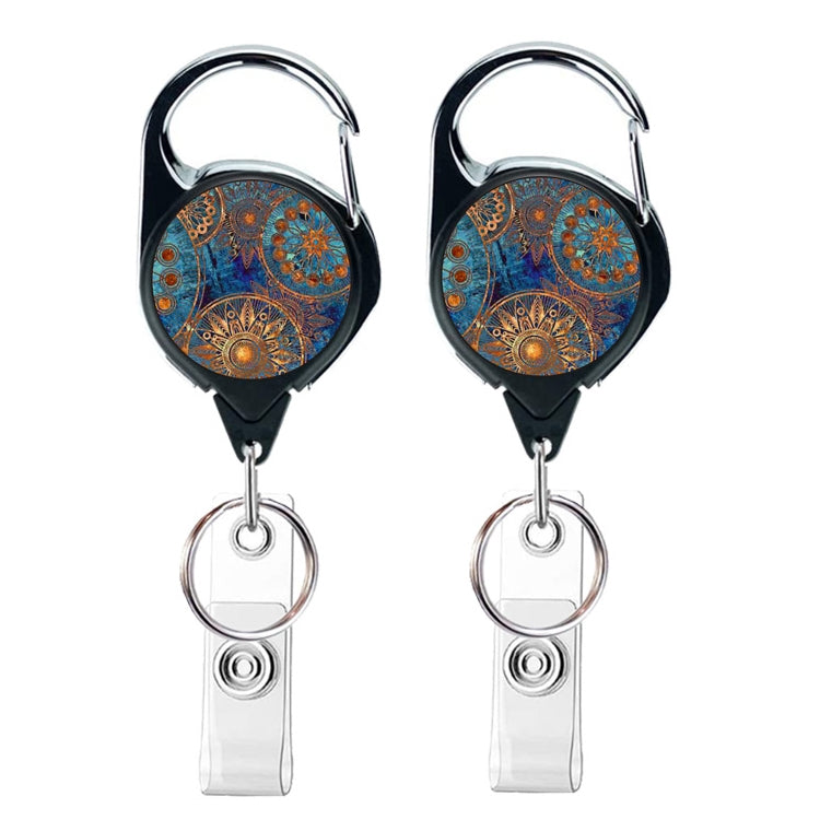 2pcs  65cm Retractable Pull Badge Reel Vintage Compass Map Name Tag Card Badge Holder