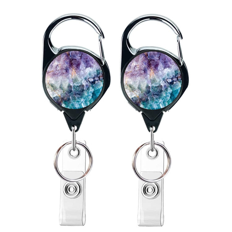 2pcs  65cm Retractable Pull Badge Reel Vintage Compass Map Name Tag Card Badge Holder