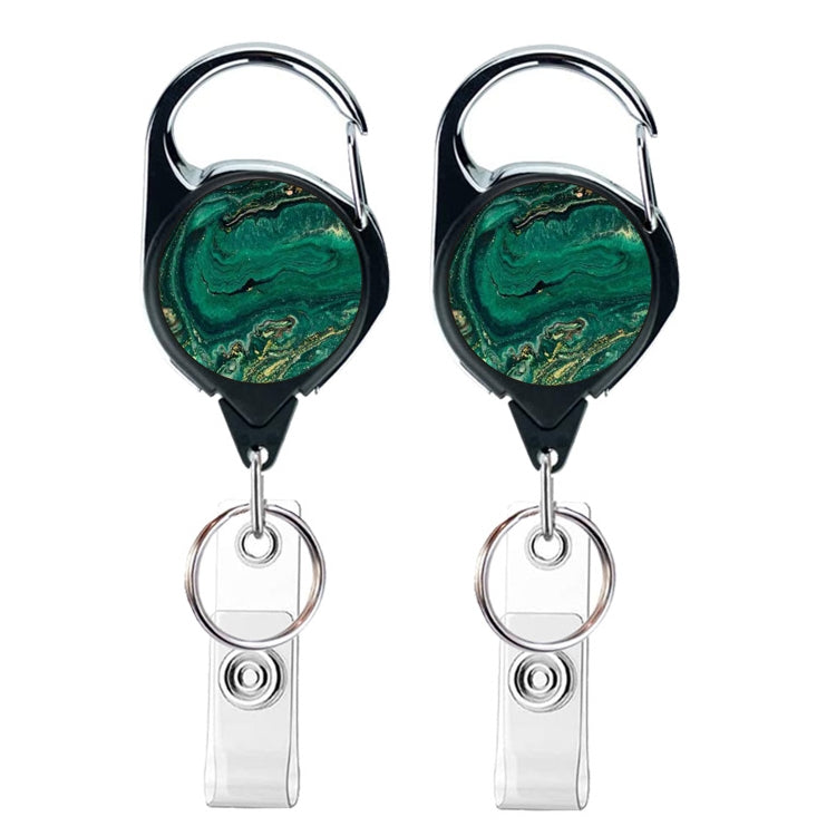 2pcs  65cm Retractable Pull Badge Reel Vintage Compass Map Name Tag Card Badge Holder