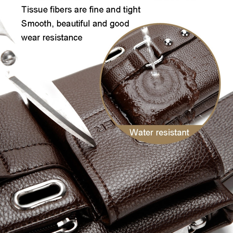 WEIXIER 8117 Men Sports Waist Bag Multi-Function Outdoor PU Bag