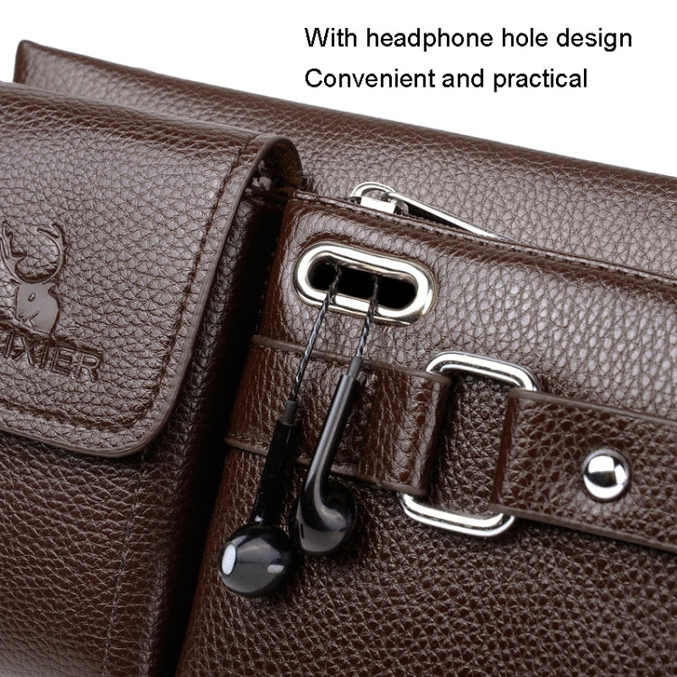 WEIXIER 8117 Men Sports Waist Bag Multi-Function Outdoor PU Bag