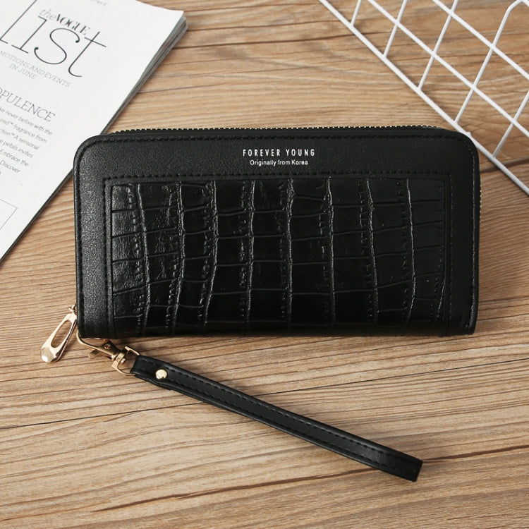 Single Zipper Ladies Wallet Long Wallet Crocodile Coin Purse Student Clutch