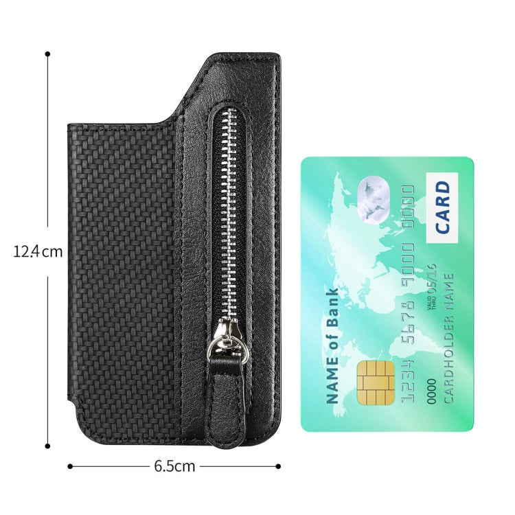Phone ID Card Holder PU Leather Flap Zipper Wallet Card Holder Bag Adhesive Case