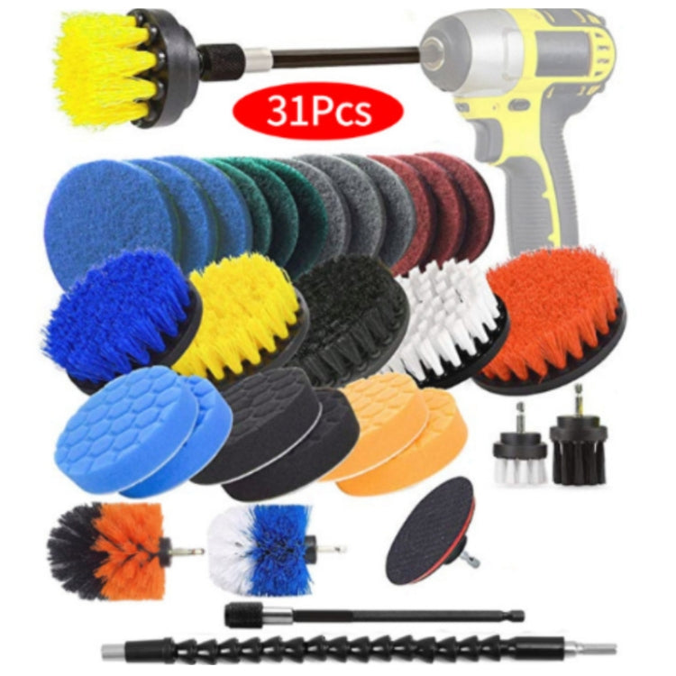 31pcs/set Electric Drill Brush Kitchen Bathroom Wall Cleaning Set