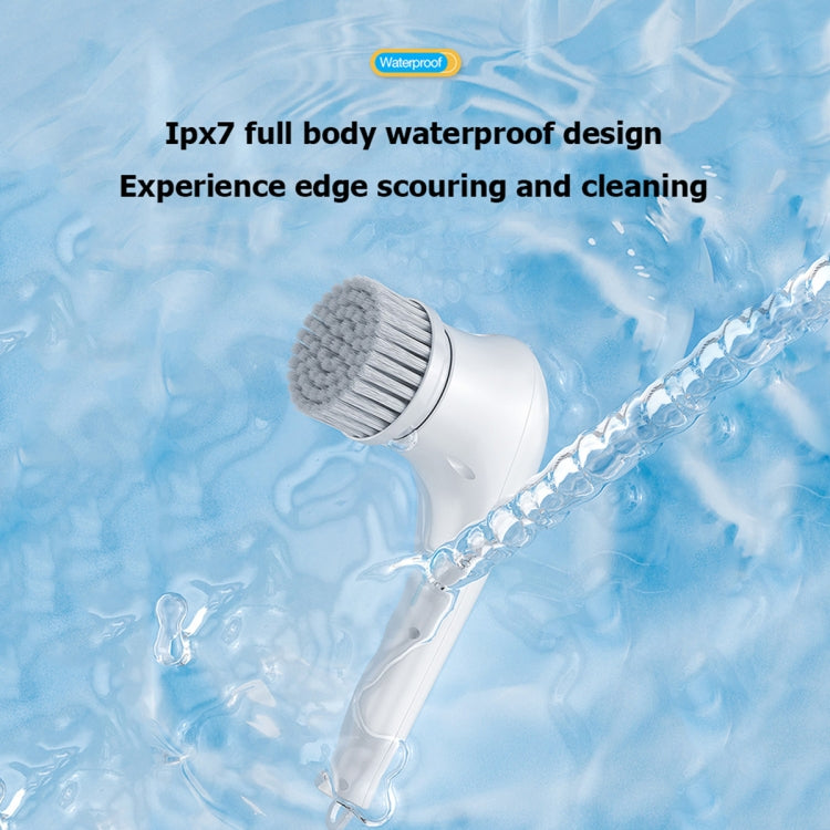 Multifunctional Electric Cleaning Brush Handheld Kitchen Dishwashing Brush with 5 Replacement Heads, 5 In 1 Brush Head +Machine