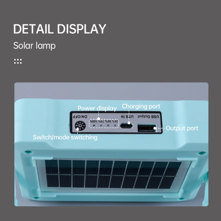 Solar Flood Light Portable Flashlight Emergency Work Light