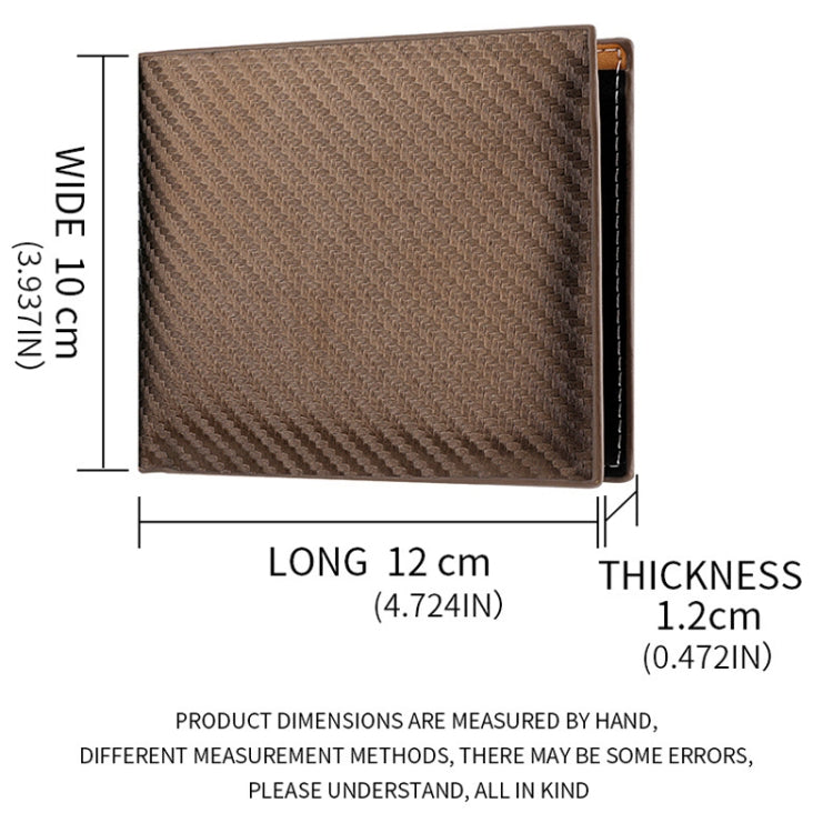 Men Wallet Carbon Fiber Horizontal Business Wallet Card Holder, k3260 Grey, k3260 Coffee