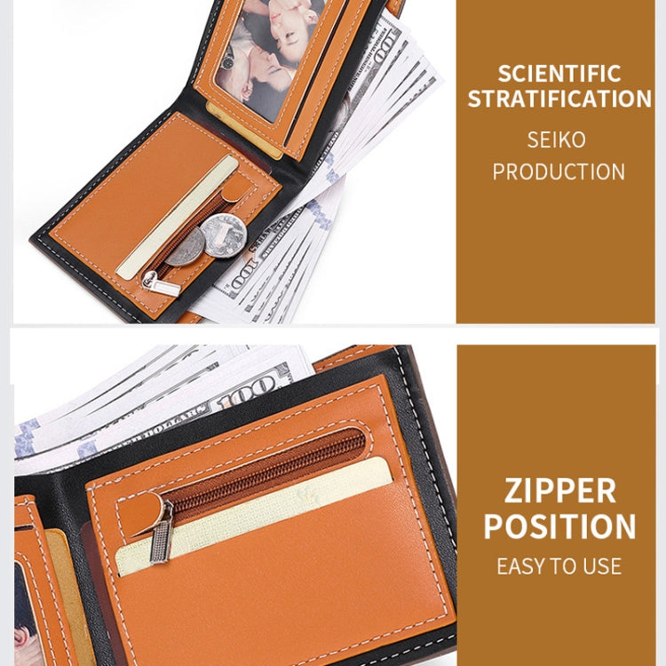 Men Wallet Carbon Fiber Horizontal Business Wallet Card Holder, k3260 Grey, k3260 Coffee