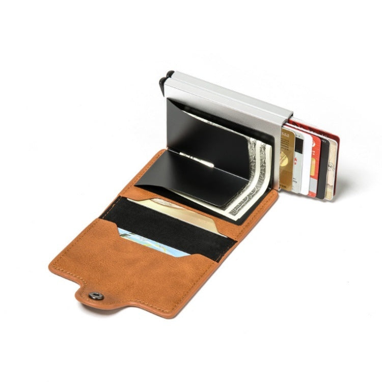 Automatic Pop-up Card Holder Metal Card Box RFID Credit Card Bank Card Box Wallet
