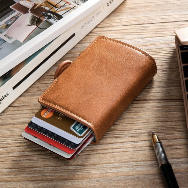 Automatic Pop-up Card Holder Metal Card Box RFID Credit Card Bank Card Box Wallet