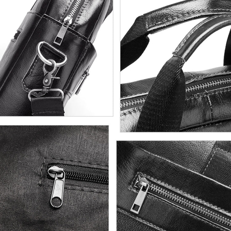 HUMERPAUL Men Leather Meter Bag Retro Messenger Bag Handbag Shoulder Bag