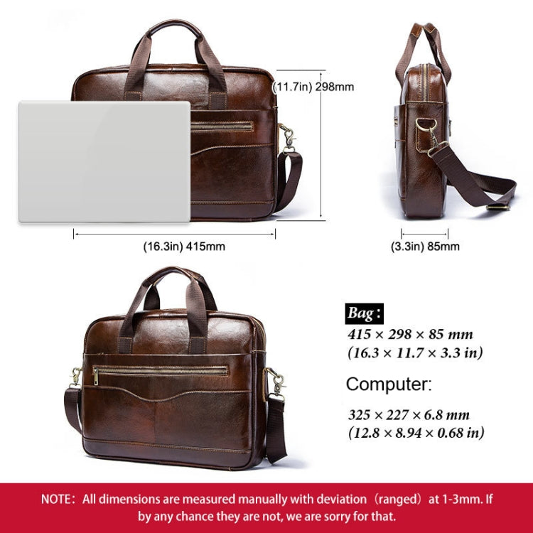 HUMERPAUL Men Leather Meter Bag Retro Messenger Bag Handbag Shoulder Bag